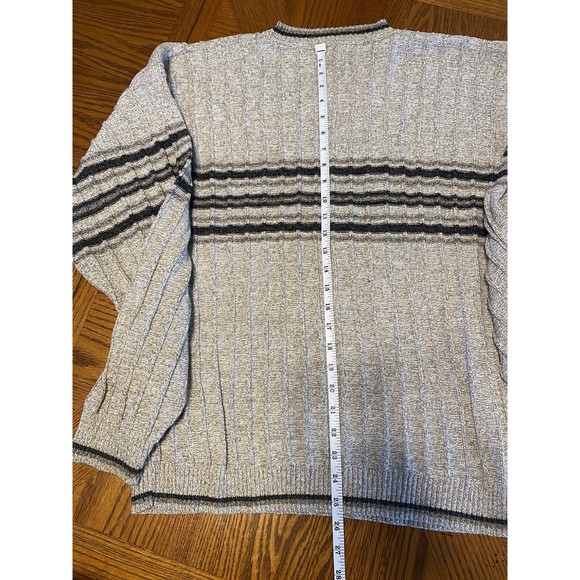 Liberty by Exacta Sweater Mens V Neck Tan Cotton Blend XL Vintage Made in USA - Picture 7 of 9